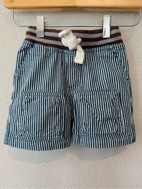NWT Mini Boden 1.5Y Blue/White Striped Drawstring Shorts